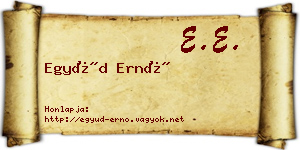 Együd Ernő névjegykártya