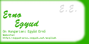 erno egyud business card